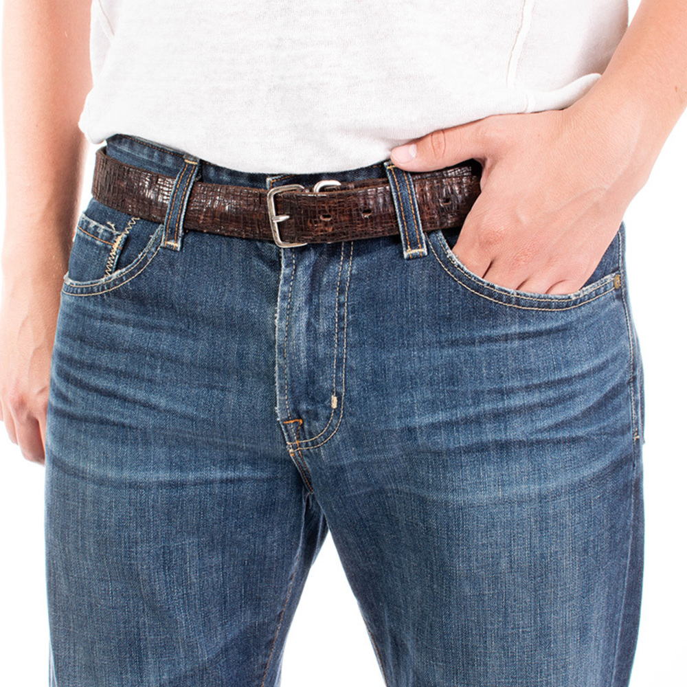 INCOTEX DARK BROWN CLASSIC BELT | MENS